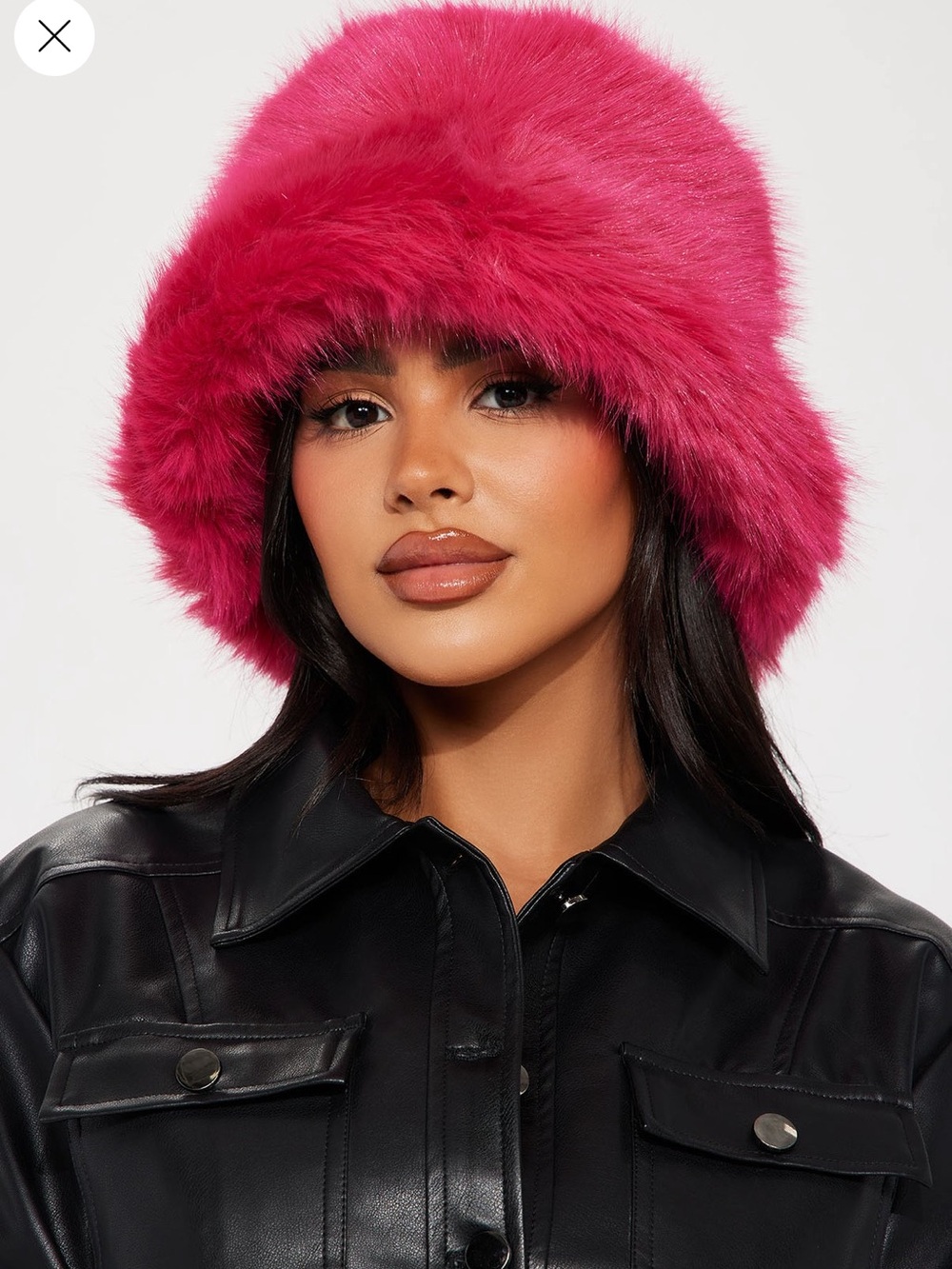 Hot Pink Faux Fur Bucket Hat